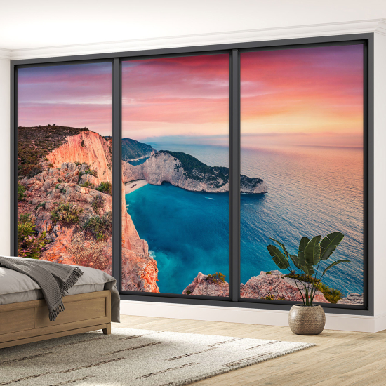 Carta da parati panoramica - Illusione ottica - Vista mare