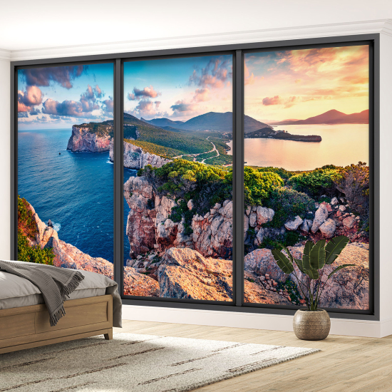 Carta da parati panoramica - Illusione ottica - Vista mare