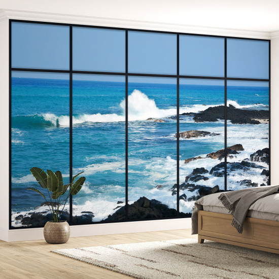 Carta da parati panoramica - Illusione ottica - Vista mare