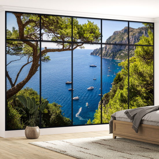 Carta da parati panoramica - Illusione ottica - Vista mare