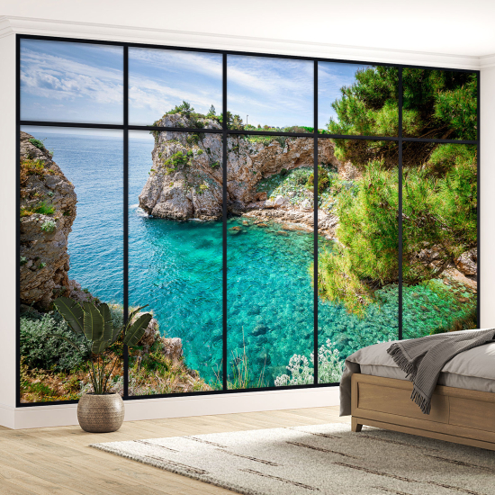 Carta da parati panoramica - Illusione ottica - Vista mare