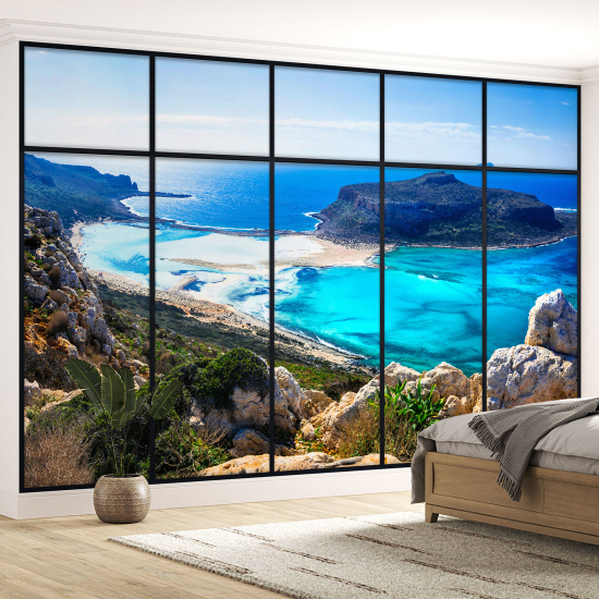 Carta da parati panoramica - Illusione ottica - Vista mare