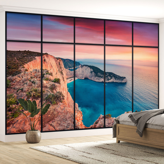 Carta da parati panoramica - Illusione ottica - Vista mare