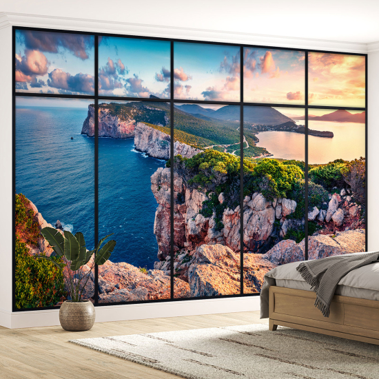 Carta da parati panoramica - Illusione ottica - Vista mare