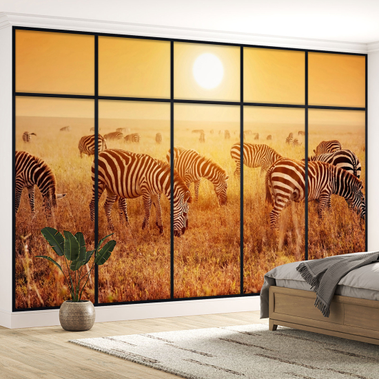 Carta da parati panoramica - Illusione ottica - Zebre