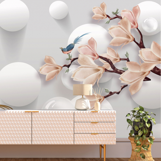 Carta da parati panoramica - Magnolie Effetto 3D