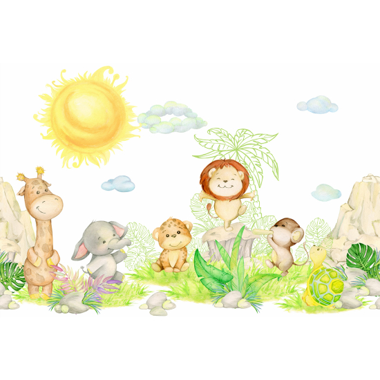 Carta da parati panoramica per bambini - Animali
