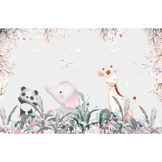 Carta da parati panoramica per bambini - Animali