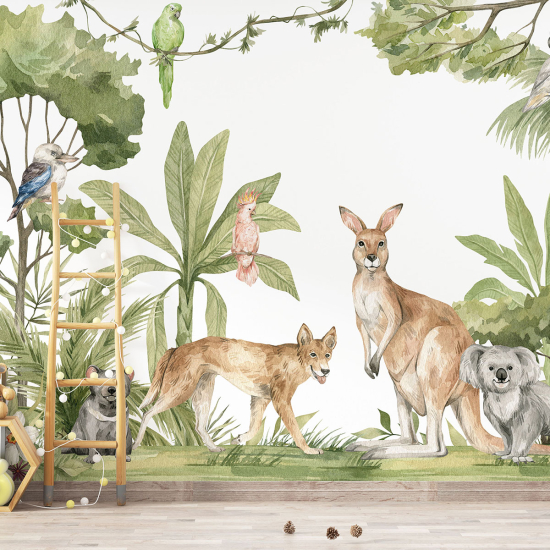 Carta da parati panoramica per bambini - Animali dell'Australia