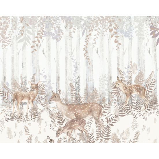 Carta da parati panoramica per bambini - Animali della foresta