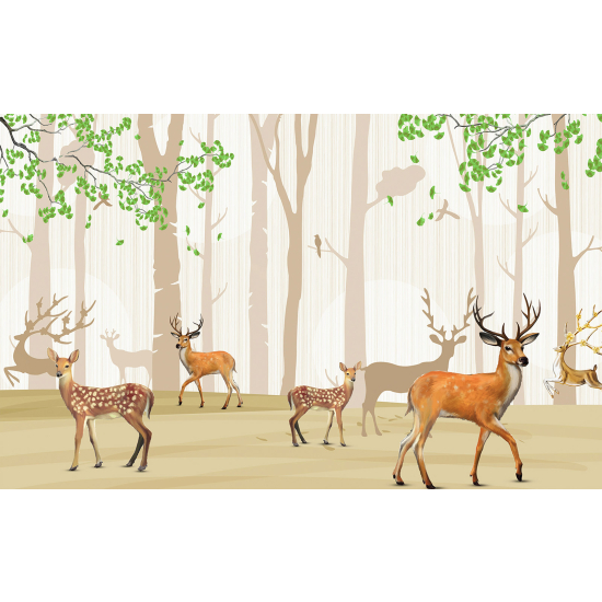 Carta da parati panoramica per bambini - Animali della foresta
