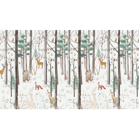 Carta da parati panoramica per bambini - Animali della foresta
