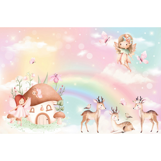 Carta da parati panoramica per bambini - Animali della Foresta Incantata