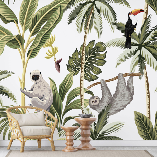 Carta da parati panoramica per bambini - Animali della Giungla