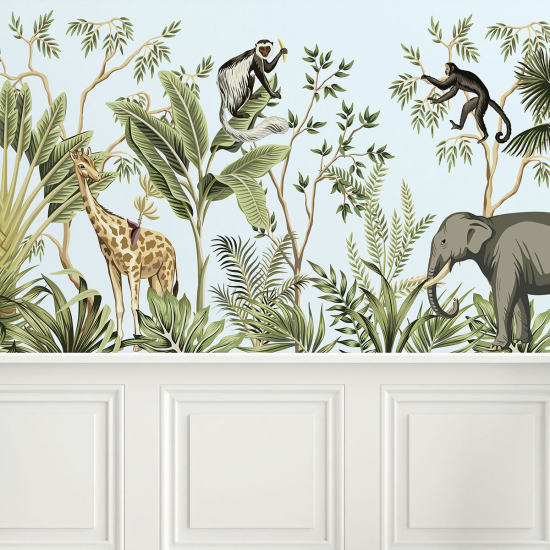 Carta da parati panoramica per bambini - Animali della Giungla