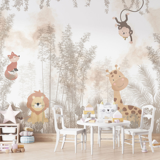 Carta da parati panoramica per bambini - Animali della Giungla