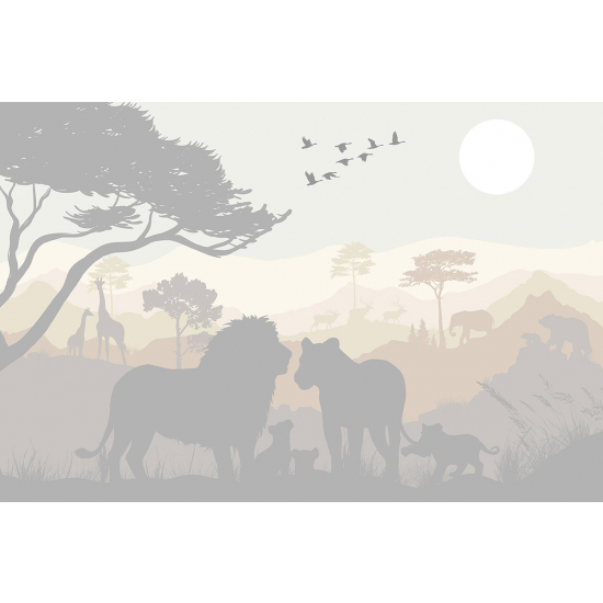 Carta da parati panoramica per bambini - Animali della Giungla