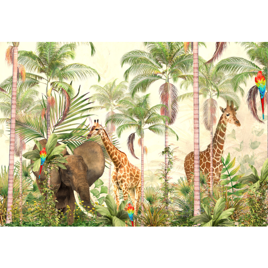 Carta da parati panoramica per bambini - Animali della Giungla