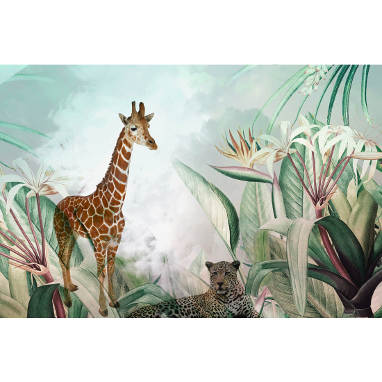 Carta da parati panoramica per bambini - Animali della Giungla