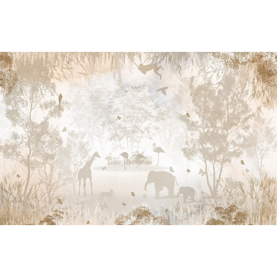Carta da parati panoramica per bambini - Animali della Giungla