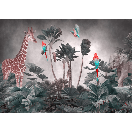 Carta da parati panoramica per bambini - Animali della Giungla
