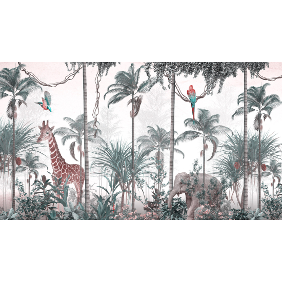 Carta da parati panoramica per bambini - Animali della Giungla