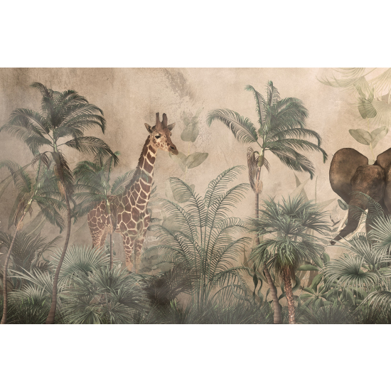 Carta da parati panoramica per bambini - Animali della Giungla