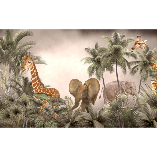 Carta da parati panoramica per bambini - Animali della Giungla
