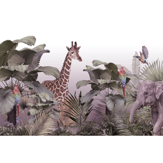 Carta da parati panoramica per bambini - Animali della Giungla