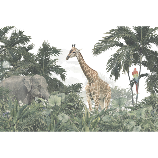 Carta da parati panoramica per bambini - Animali della Giungla
