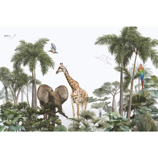 Carta da parati panoramica per bambini - Animali della Giungla