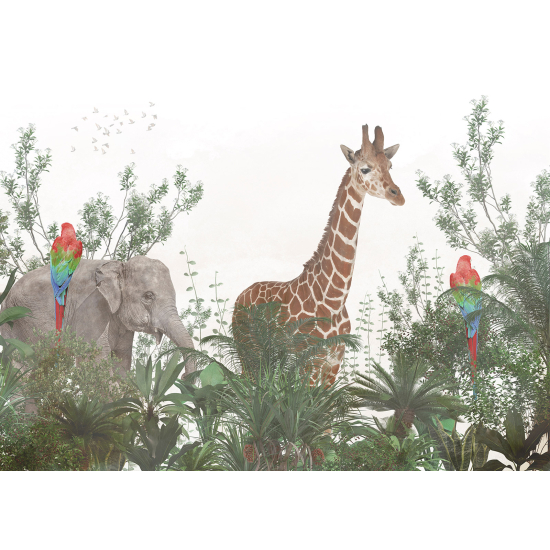 Carta da parati panoramica per bambini - Animali della Giungla