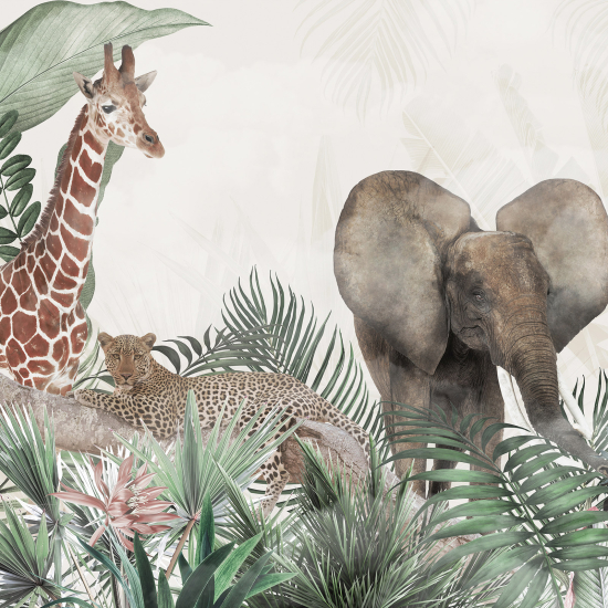 Carta da parati panoramica per bambini - Animali della Giungla