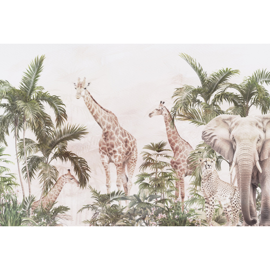 Carta da parati panoramica per bambini - Animali della Giungla