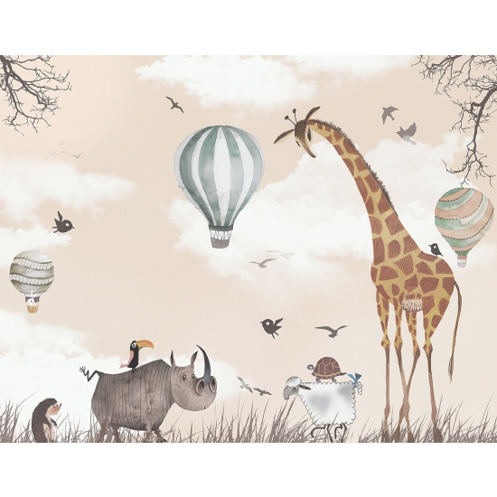 Carta da parati panoramica per bambini - Animali della giungla