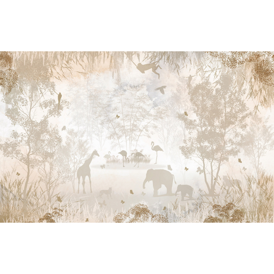 Carta da parati panoramica per bambini - Animali della giungla