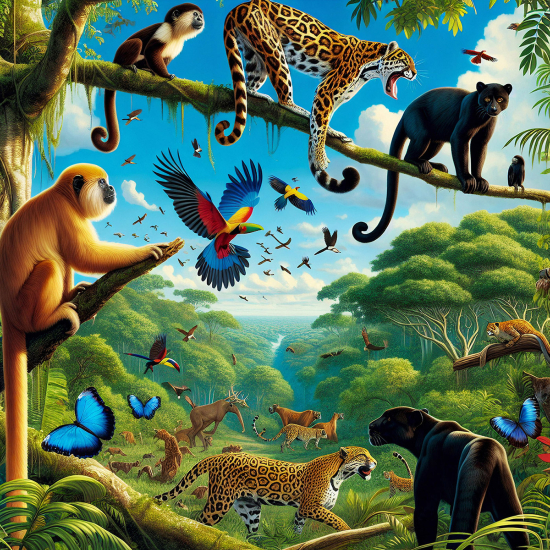 Carta da parati panoramica per bambini - Animali della giungla