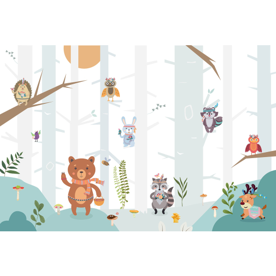 Carta da parati panoramica per bambini - Animali Indiani