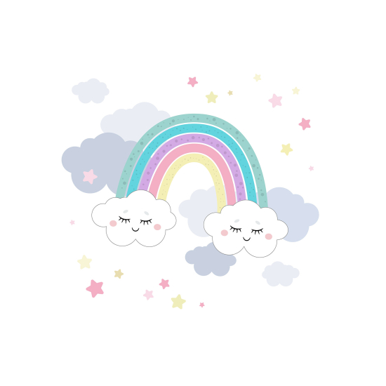 Carta da parati panoramica per bambini - Arcobaleno