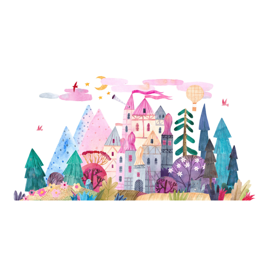 Carta da parati panoramica per bambini - Castello