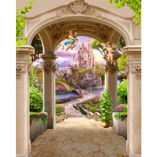 Carta da parati panoramica per bambini - Castello Incantato