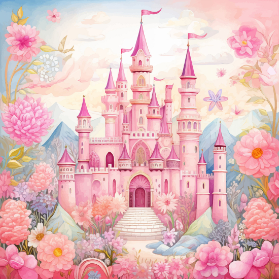 Carta da parati panoramica per bambini - Castello Incantato