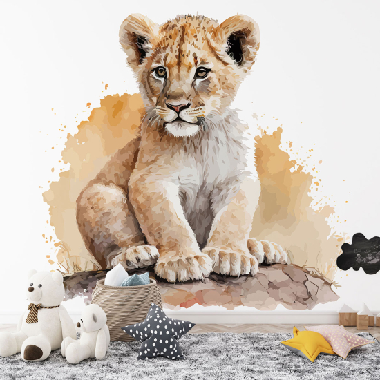Carta da parati panoramica per bambini - Cucciolo di leone