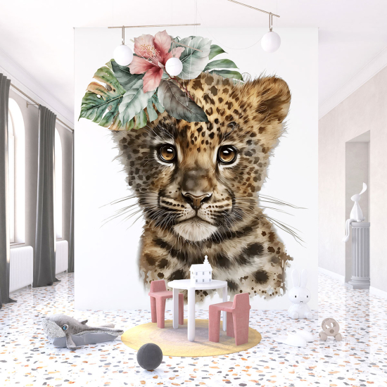 Carta da parati panoramica per bambini - Cucciolo di Leopardo