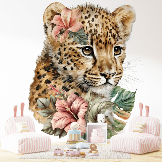 Carta da parati panoramica per bambini - Cucciolo di Leopardo
