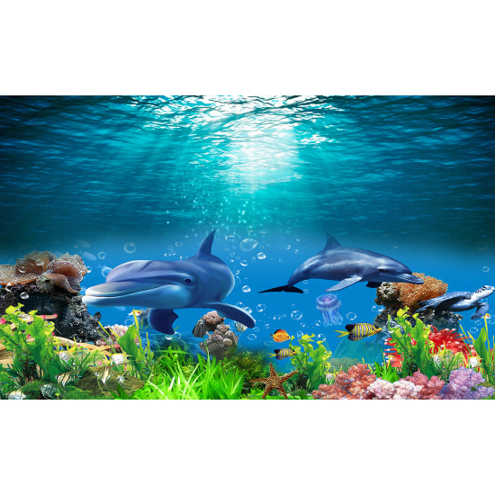 Carta da parati panoramica per bambini - Delfini