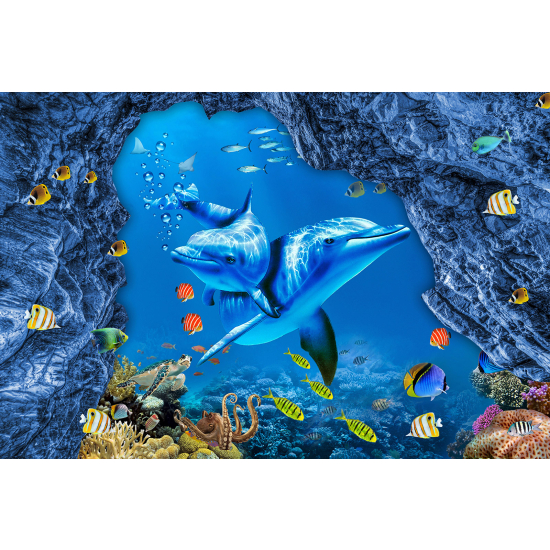 Carta da parati panoramica per bambini - Delfini