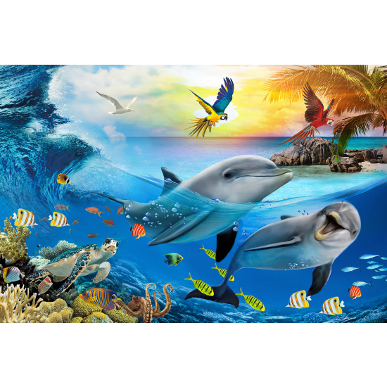 Carta da parati panoramica per bambini - Delfini
