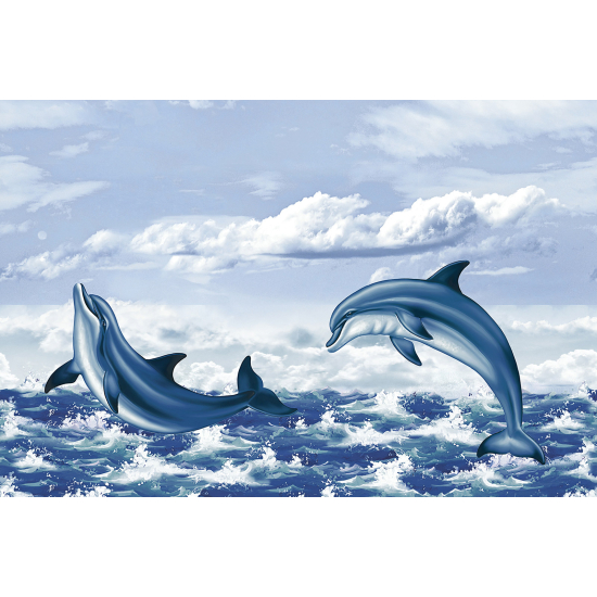 Carta da parati panoramica per bambini - Delfini