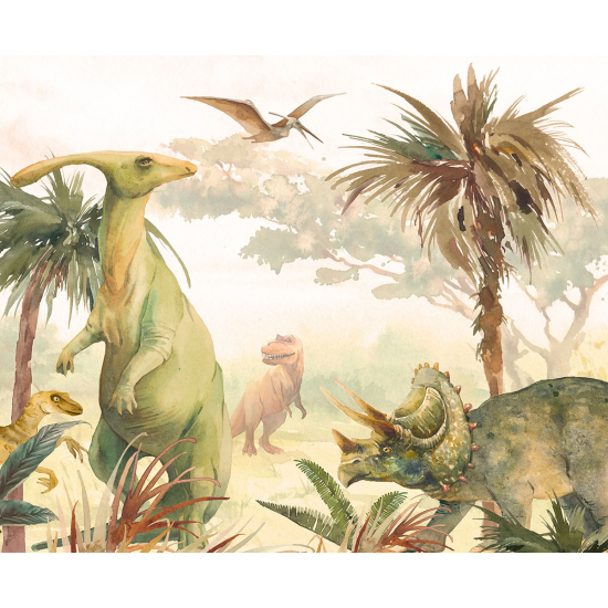 Carta da parati panoramica per bambini - Dinosauri